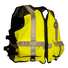 Mustang High Visibility Industrial Mesh Vest Fluorescent YellowGreenBlack XLLarge MV1254T3239LXL216