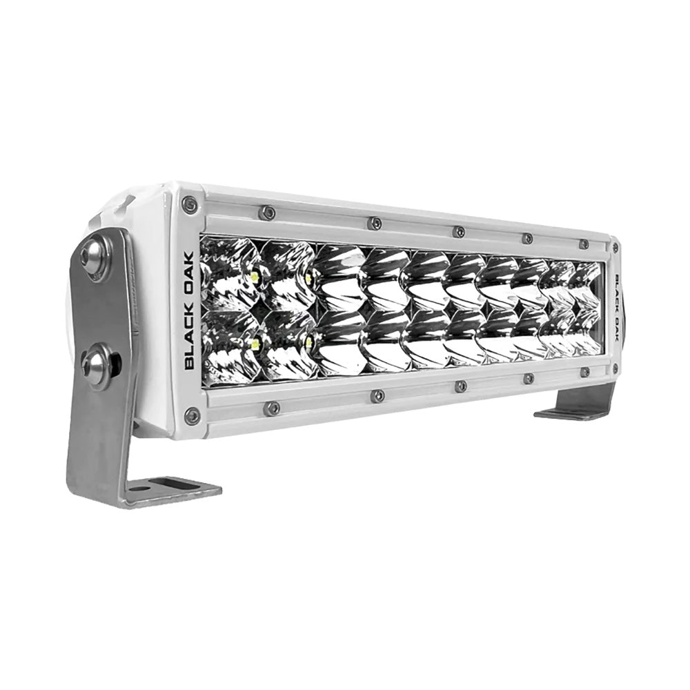 Black Oak Pro Series 30 Double Row 10 LED Light Bar Combo Optics White Housing 10CMD5OS