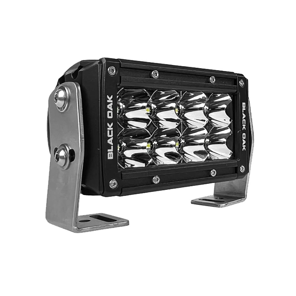 Black Oak Pro Series 30 Double Row 4 LED Light Bar Flood Optics Black Housing 4FD5OS