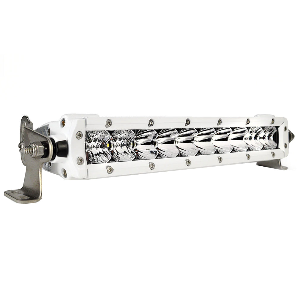 Black Oak Pro Series 30 Single Row 10 LED Light Bar Combo Optics White Housing 10CMS5OS