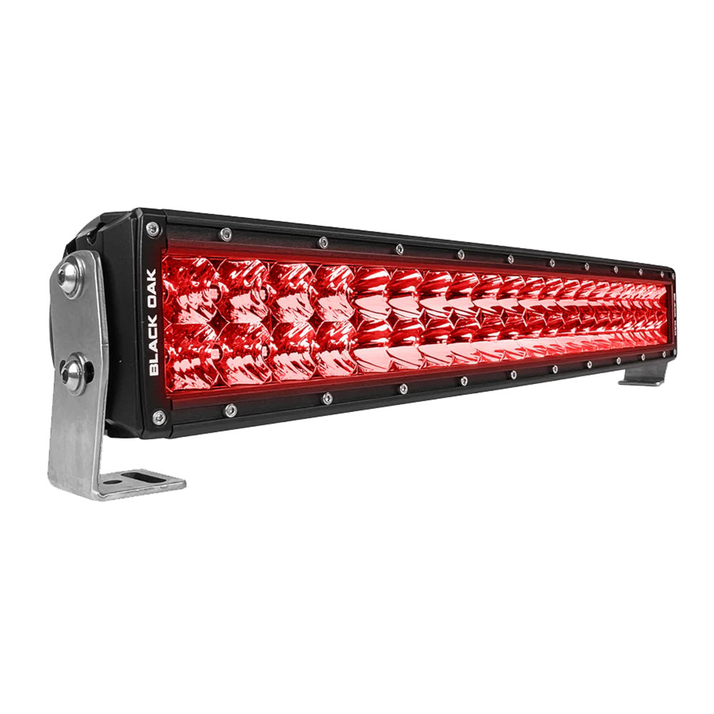 Black Oak 20 Curved Double Row Red LED Predator Hunting Light Bar Combo Optics Black Housing Pro Series 30 20CRD3OS