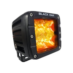 Black Oak 2 Amber LED Pod Light Flood Optics Black Housing Pro Series 30 2APOD30S
