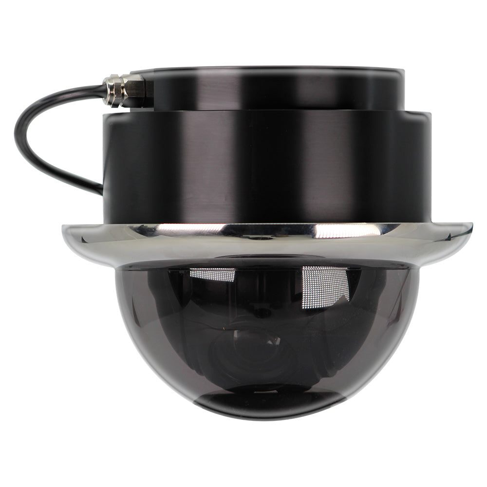 Iris Miniature Marine PTZ Dome Camera Stainless Bezel HiDef Ethernet IP 10x Digital Zoom 4 in 1 Video Format