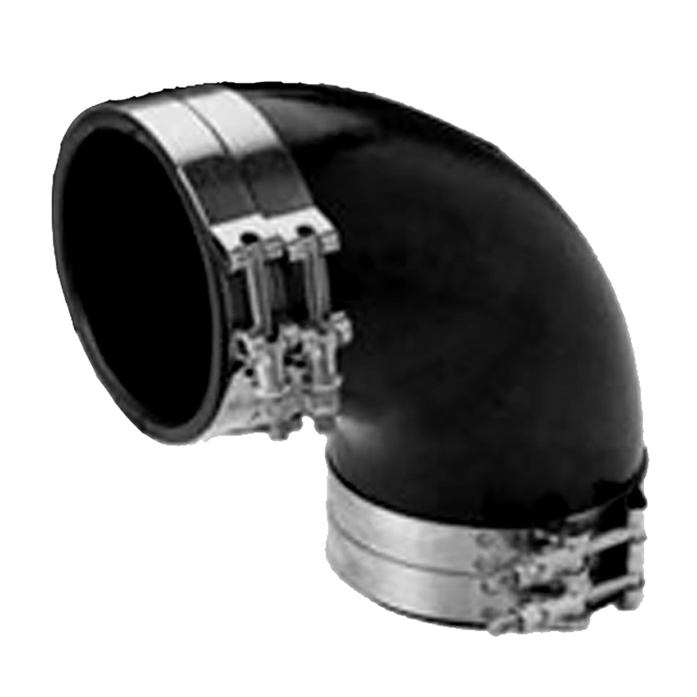 Trident Marine 6 ID 90Degree EPDM Black Rubber Molded Wet Exhaust Elbow w4 TBolt Clamps TRL690SS