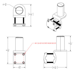TACO ShadeFin Mini Square Tube Rail Mount T1040009