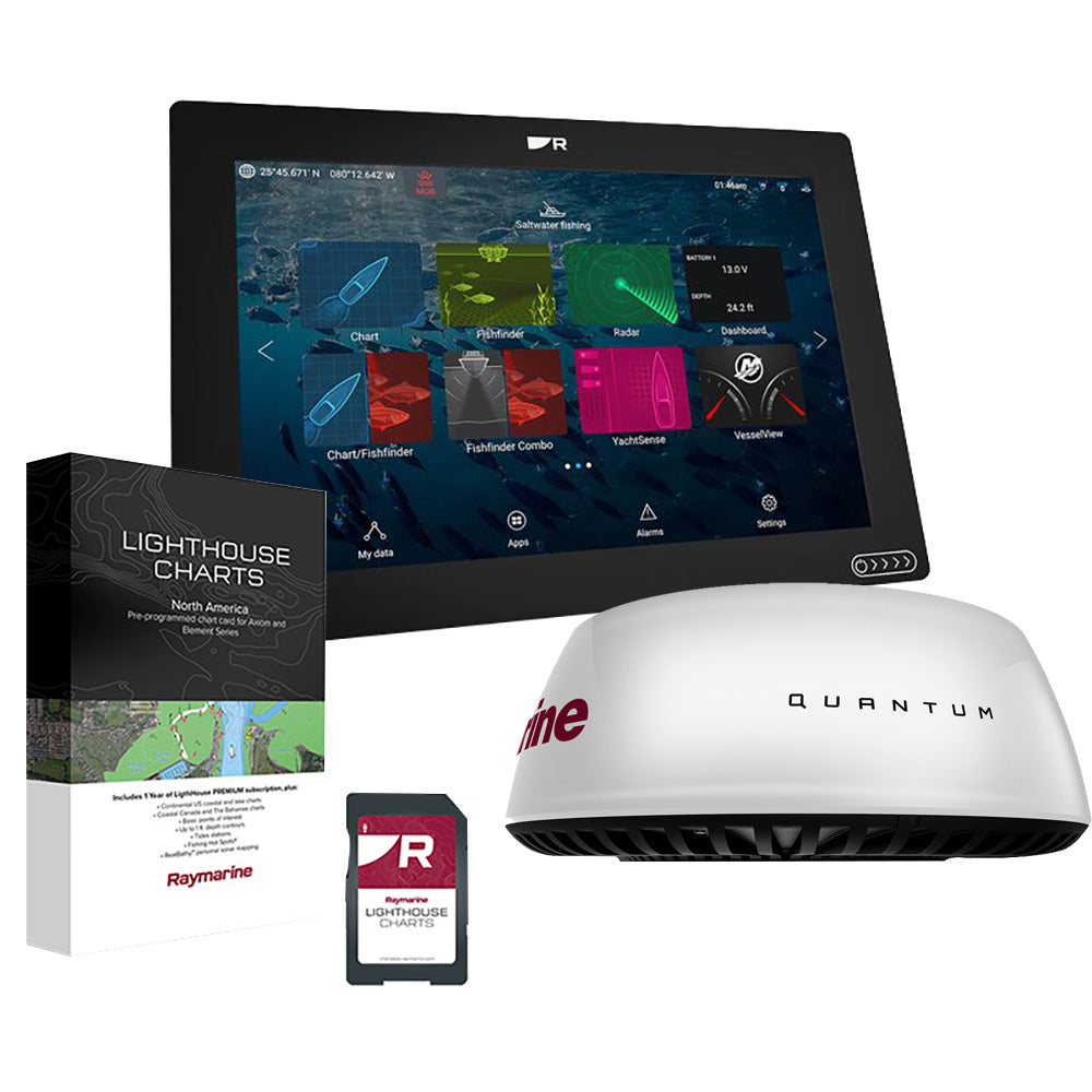 Raymarine Axiom 12 RV ChartplotterFishfinder wRaymarine Quantum Q24C Radar Bundle T70590