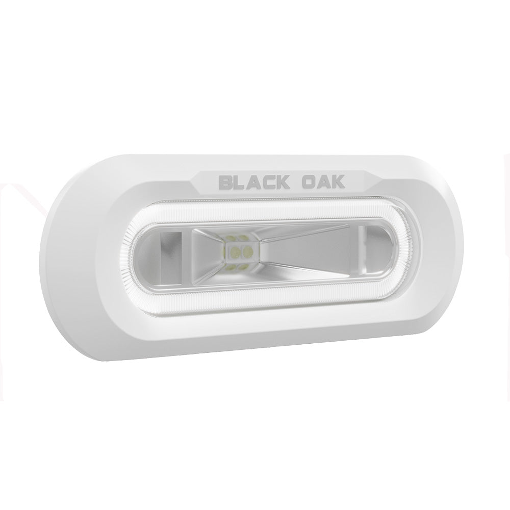 Black Oak Low Pro Marine Spreader Light  Flush Mount  White Housing  White LED MLPSFW