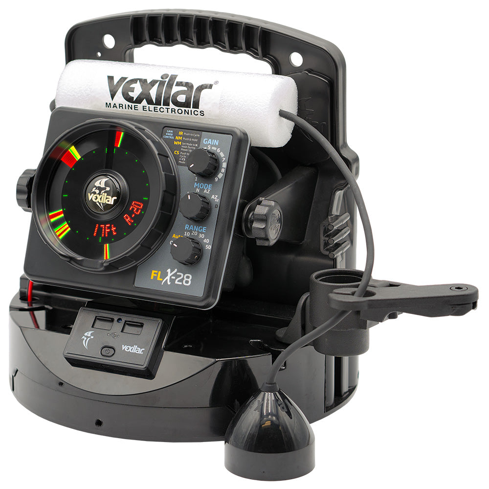 Vexilar FLX28 Pro Pack Elite Fishing System wPro View IceDucer  Vexilar Lithium Battery PPEL28PV
