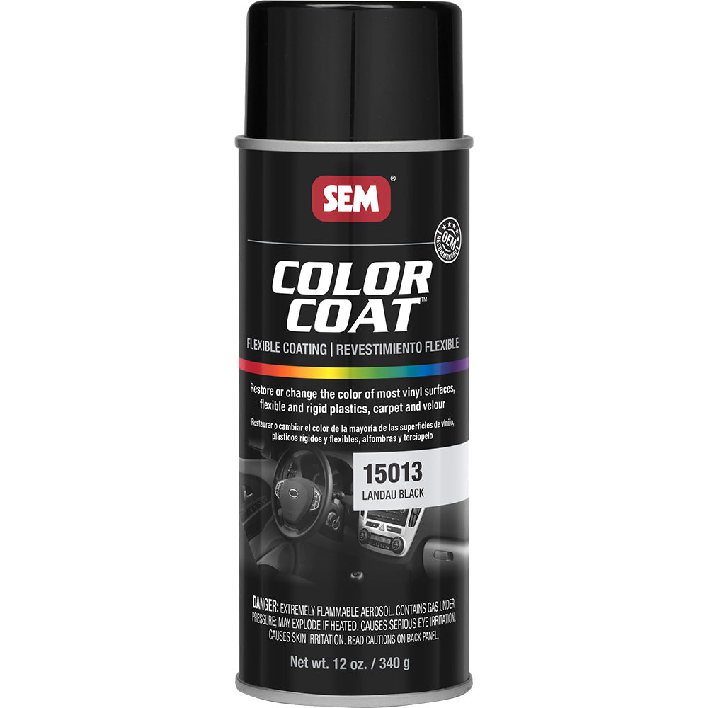 SEM Color Coat  16oz Aerosol Can  Landau Black 15013