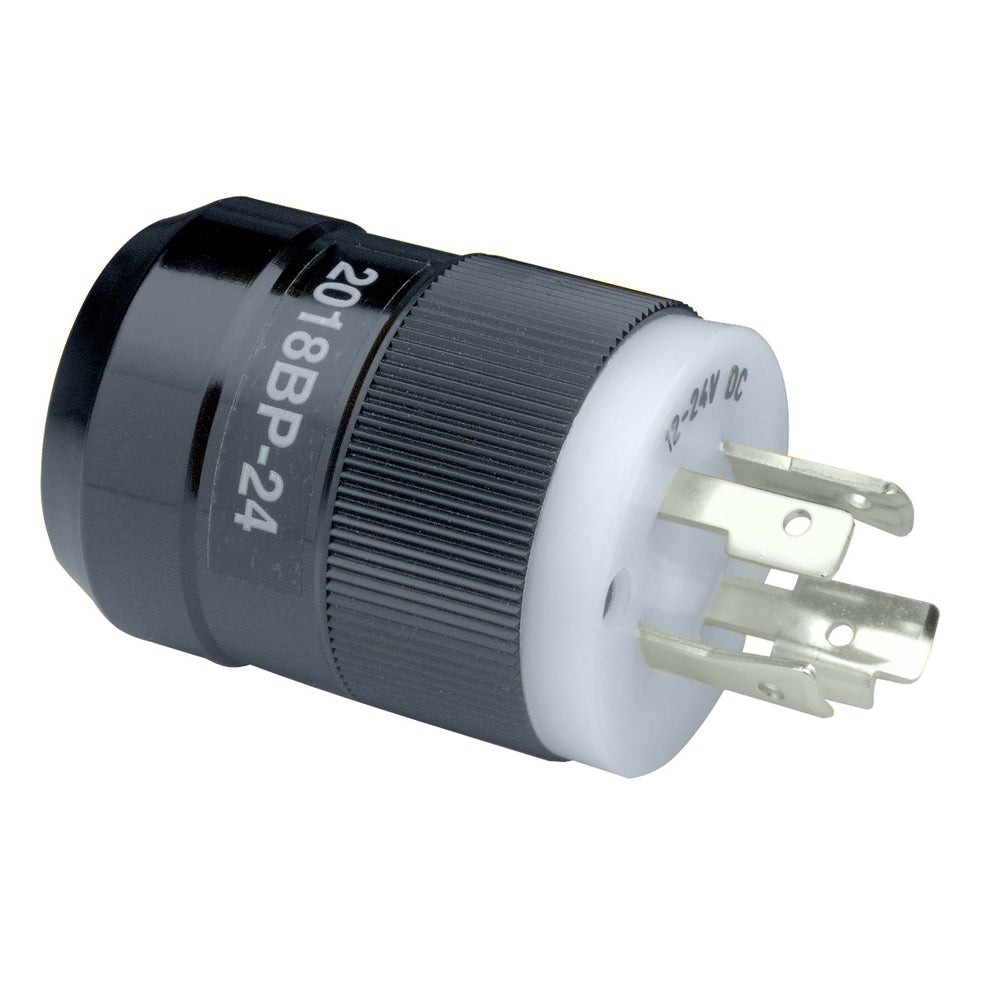 Marinco 2018BP24 Trolling Motor Plug Male 1224V  Black 2018BP24