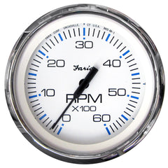 Faria Chesapeake White SS 4 Tachometer  6000 RPM Gas Inboard  IO 33807