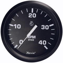 Faria Euro Black 4 Tachometer  4000 RPM Diesel  Magnetic PickUp 32803