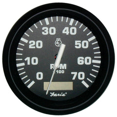 Faria Euro Black 4 Tachometer wHourmeter  7000 RPM Gas  Outboard 32840