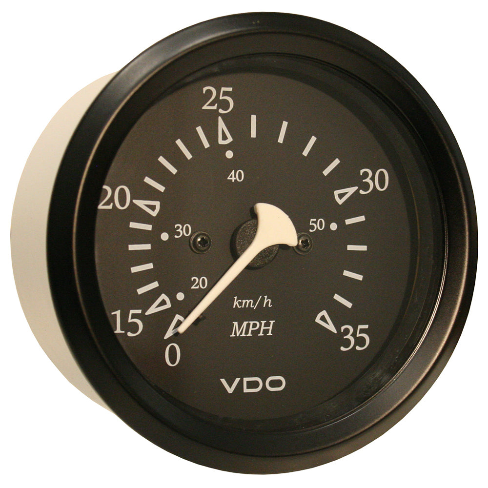 VDO Cockpit Marine 85mm 338 35 MPH Pitot Speedometer  Black DialBezel 26011796