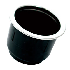 Tigress Black Plastic Cup Holder Insert wSS Ring On Top PCHEBP