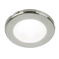 Hella Marine EuroLED 75 3 Round Screw Mount Down Light  White LED  Stainless Steel Rim  12V 958110021