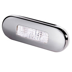 Hella Marine Surface Mount Oblong LED Courtesy Lamp  White LED  Stainless Steel Bezel 980869301
