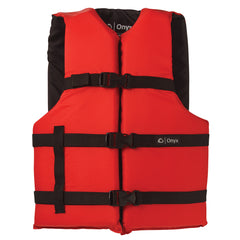 Onyx Nylon General Purpose Life Jacket  Adult Oversize  Red 10300010000512