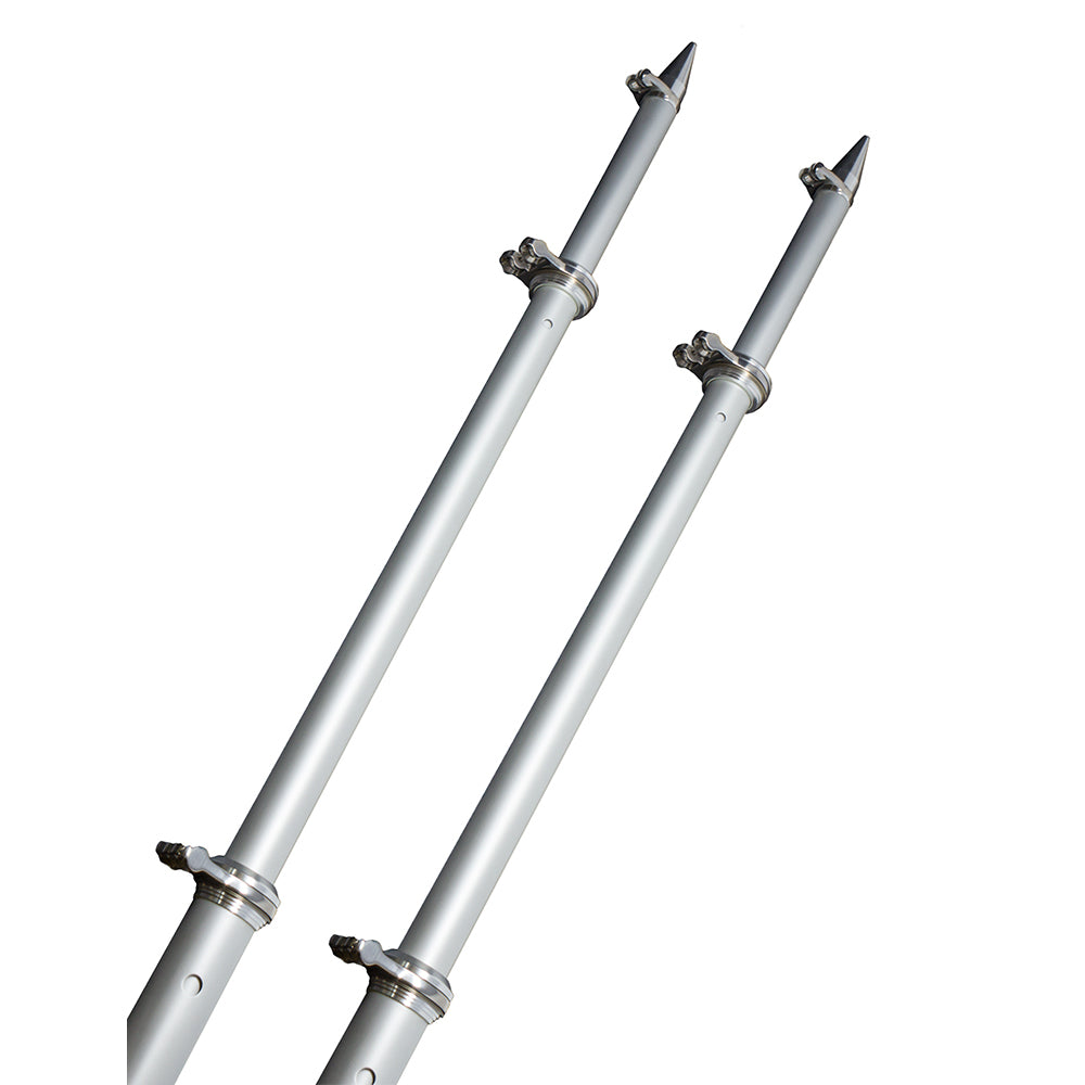TACO 18 Deluxe Outrigger Poles wRollers  SilverSilver OT0318HDVEL