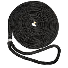 New England Ropes 58 Double Braid Dock Line  Black  35 C50542000035