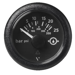 Veratron 52MM 2116 ViewLine Transmission Oil Pressure 25 Bar350 PSI  Black Dial  Round Bezel A2C59514136
