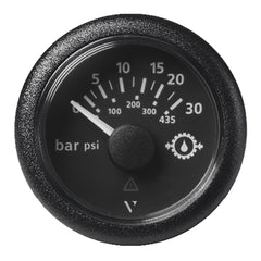 Veratron 52MM 2116 ViewLine Transmission Oil Pressure 30 Bar435 PSI  Black Dial  Round Bezel A2C59514141