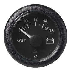 Veratron 52 MM 2116 ViewLine Voltmeter  8 to16V  Black Dial  Bezel A2C59512545