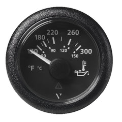 Veratron 52MM 2116 ViewLine Oil Temperature Gauge 120300F  Black Dial  Bezel A2C59514165