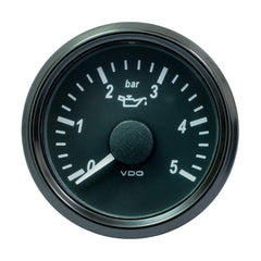 VDO SingleViu 52mm 2116 Oil Pressure Gauge  5 Bar  0180 Ohm A2C3833160030