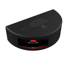 Lopolight Series 301002  Port Sidelight  2NM  Vertical Mount  Red  Black Housing  6M Cable 301002B6M