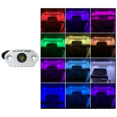 Black Oak Rock Accent Light  RGB  White Housing MALRGB