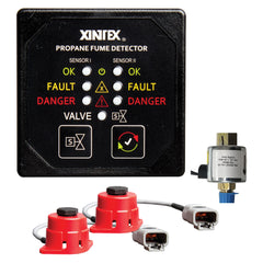 FireboyXintex Propane Fume Detector 2 Channel 2 Sensors Solenoid Valve  Control  20 Cable  24V DC P2BS24R