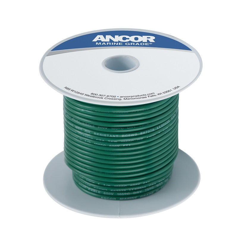 Ancor #8 Green 25ft Spool Tinned Copper